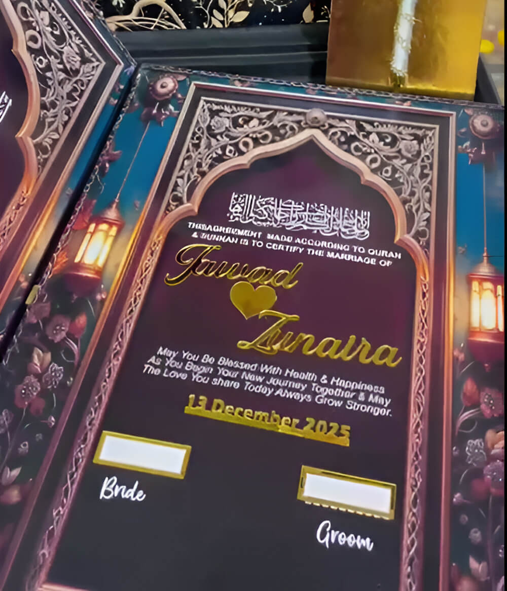 Luxury Acrylic Nikkah Book with Pen and Box Black Set