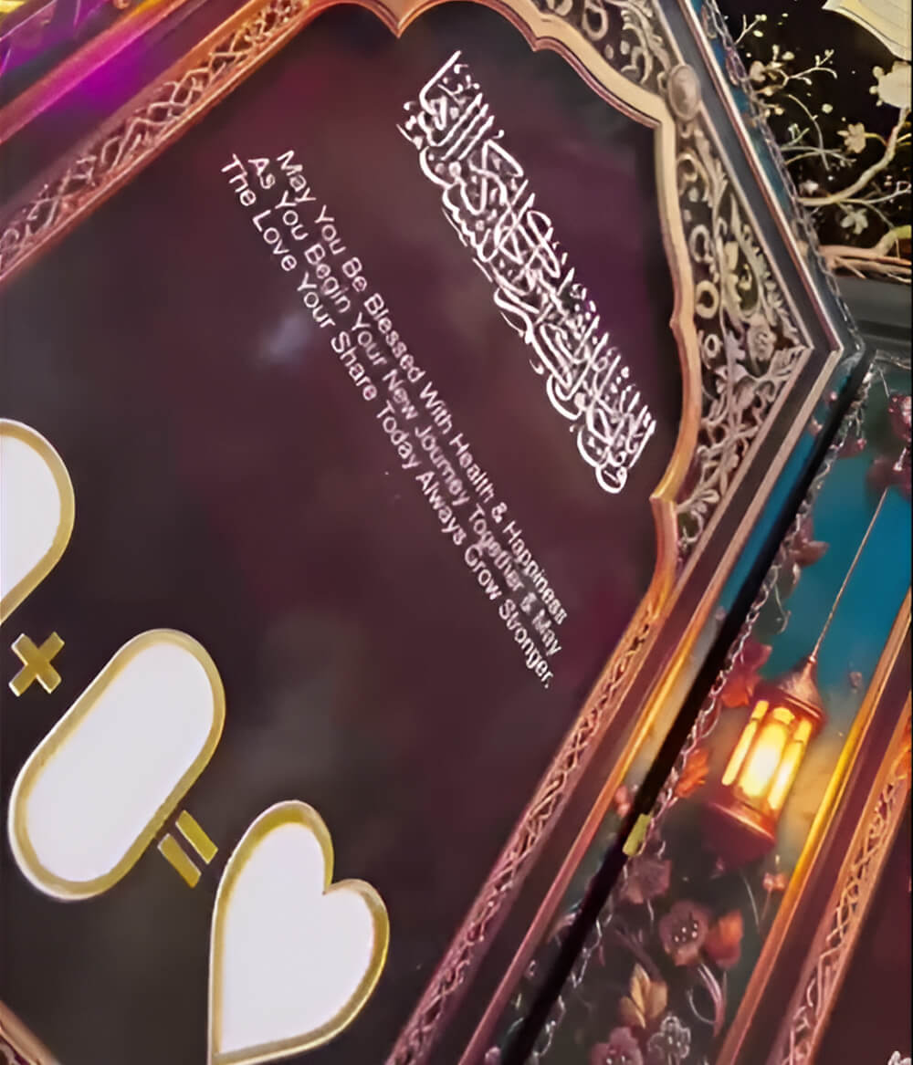 Luxury Acrylic Nikkah Book with Pen and Box Black Set