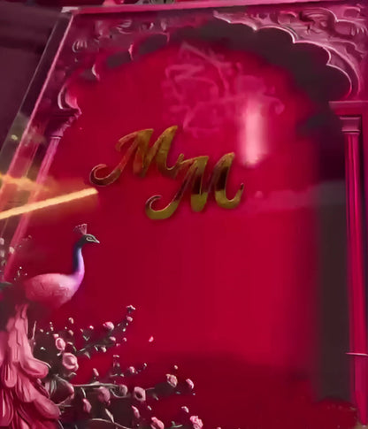 Luxury Acrylic Nikkah Book with Pen and Box Set Red