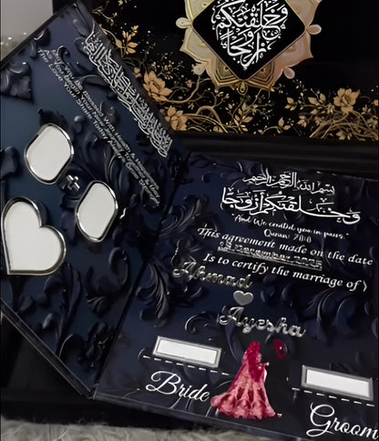 Luxury Islamic Wedding Acrylic Nikkah Certificate
