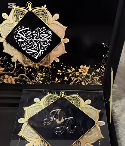 Luxury Islamic Wedding Acrylic Nikkah Certificate in Box