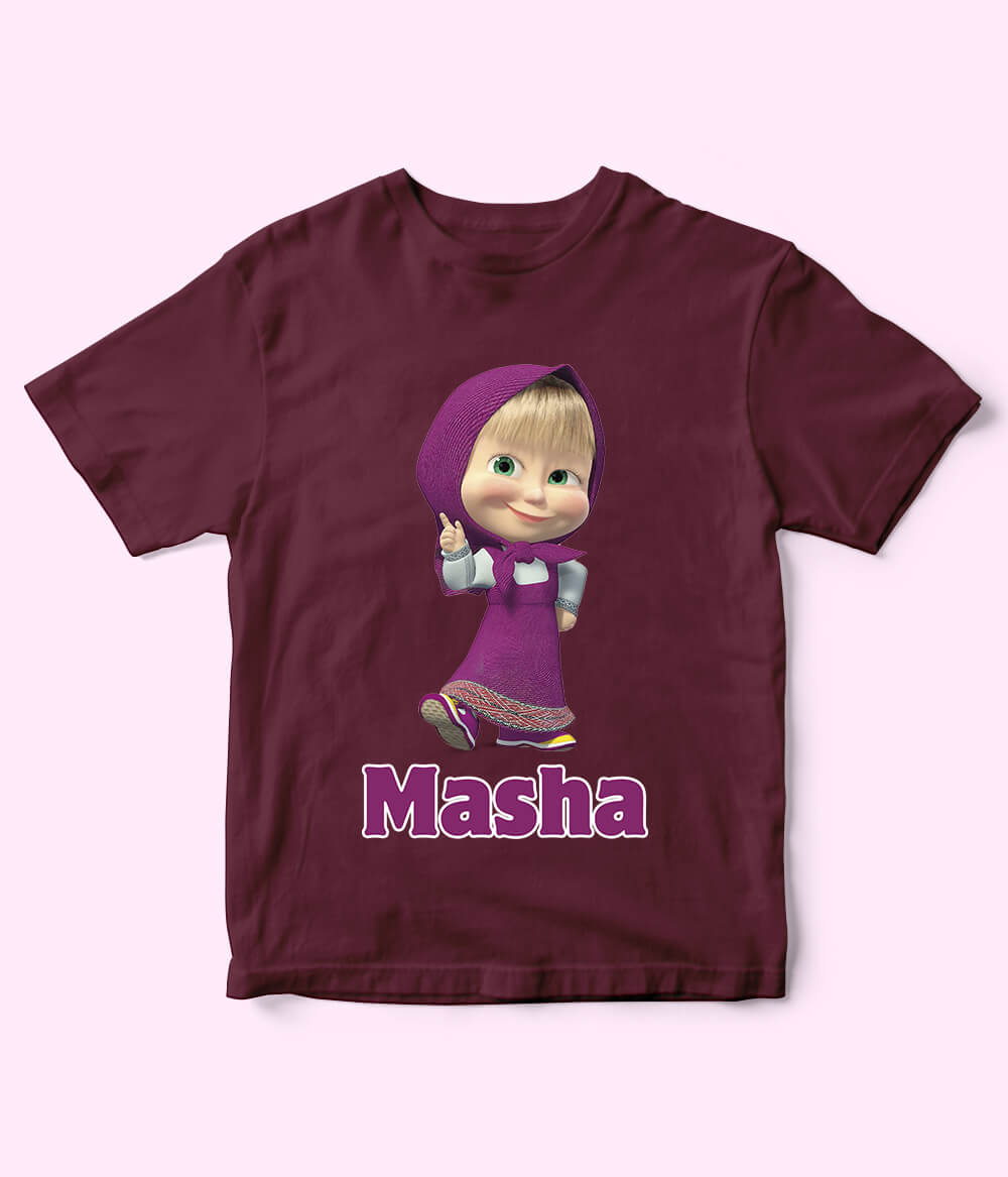 Masha Maroon T-Shirt for Girls