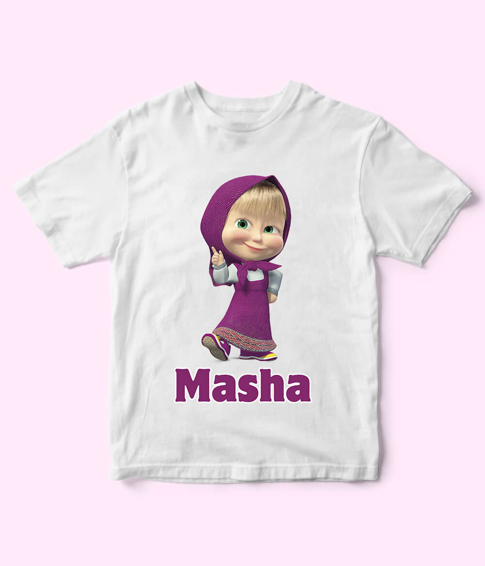 Masha White T-Shirt for Girls