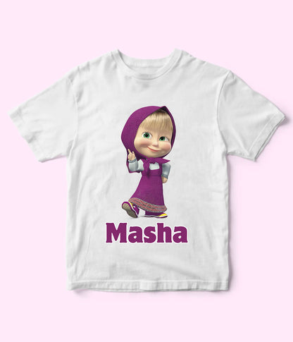 Masha White T-Shirt for Girls