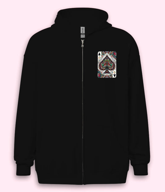Men's Ace Of Spades Zipper Hoodie