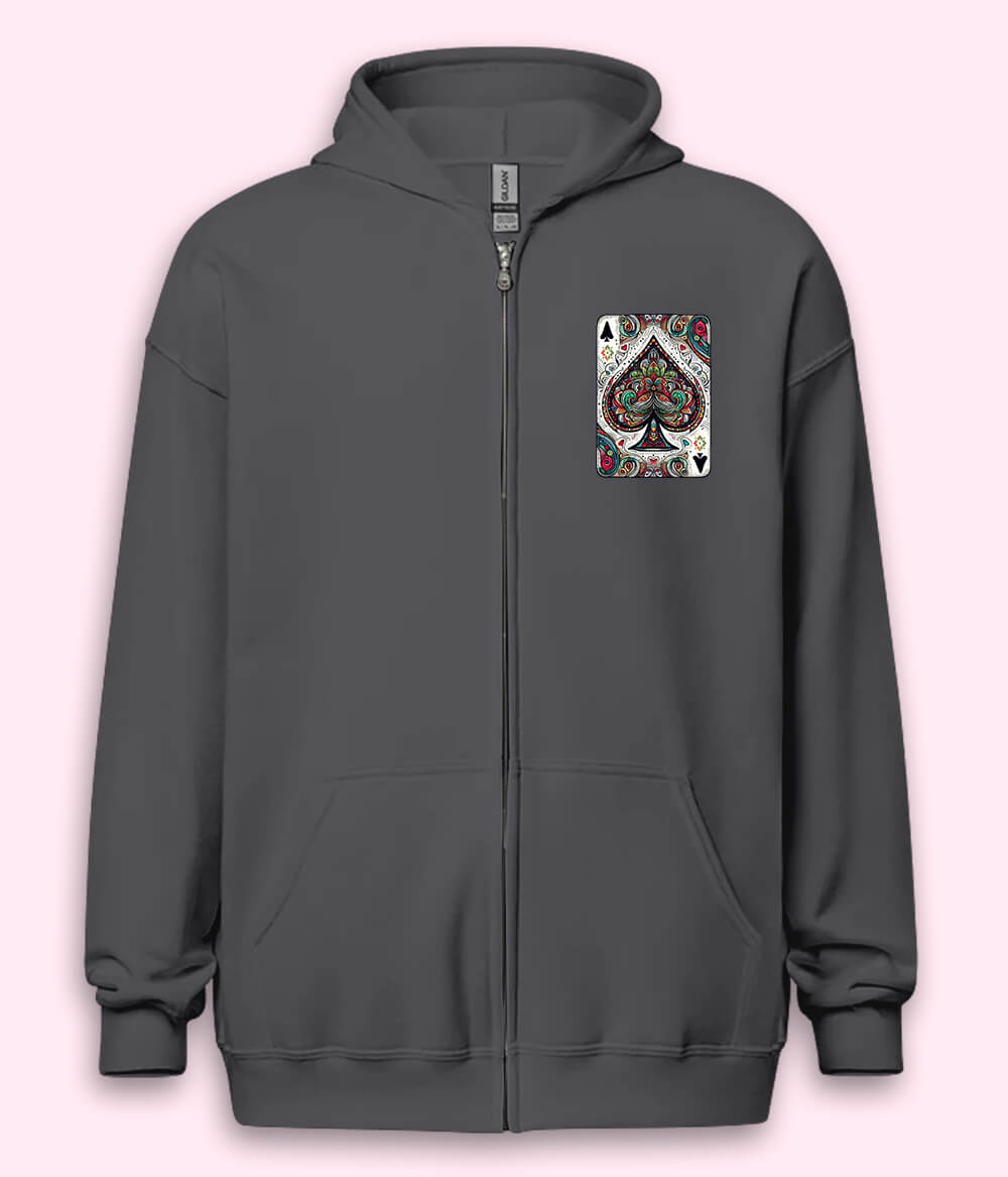 Men's Ace Of Spades Zipper Hoodie