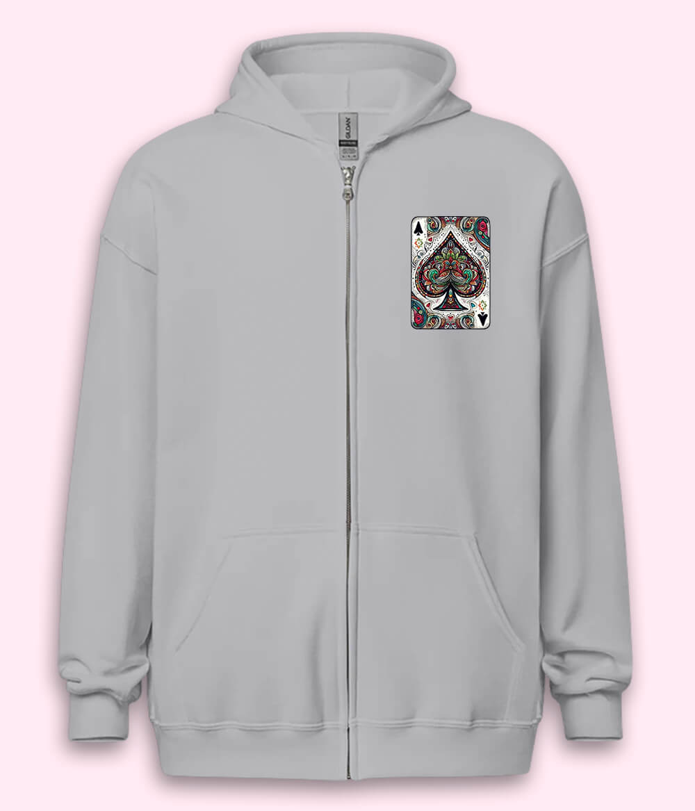 Men's Ace Of Spades Zipper Hoodie