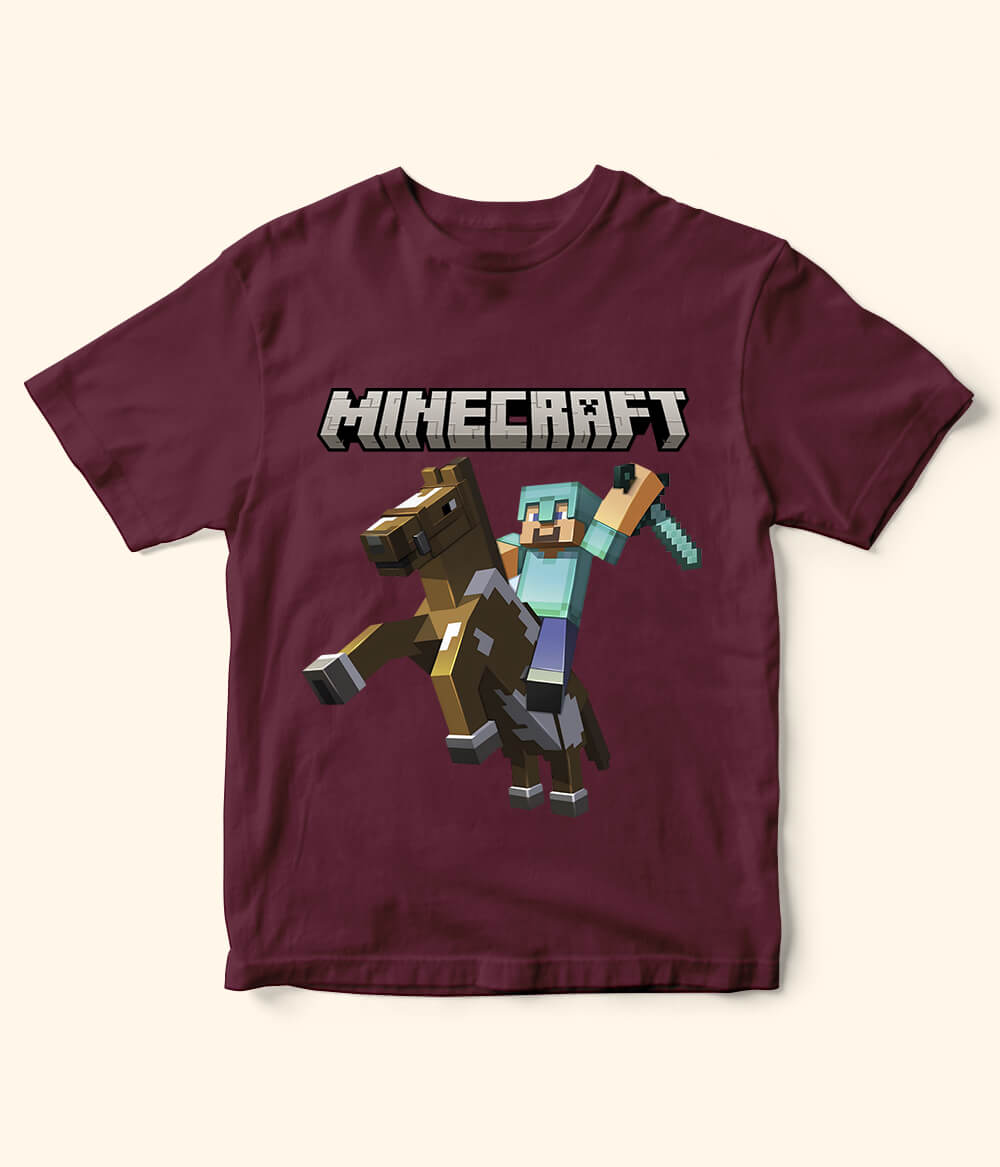 Minecraft Kids Maroon T-Shirt
