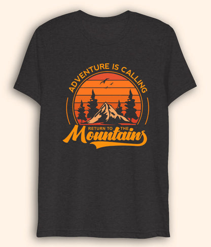 Mountain Adventure Drifit Charcoal Grey T-Shirt (Unisex)