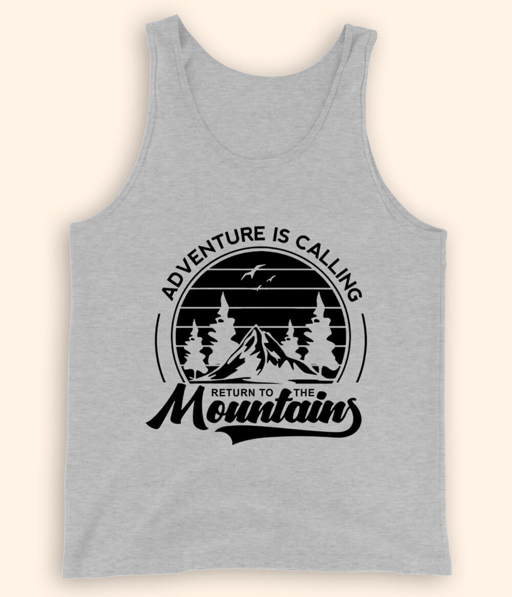 Mountain Adventure Heather Grey Tanktop (Unisex)