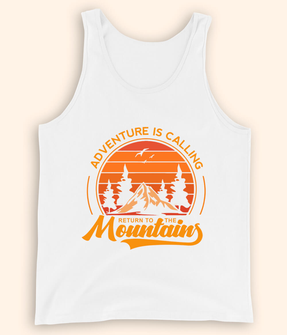 Mountain Adventure White Tanktop (Unisex)