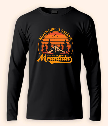 Mountain Black T-Shirt Full Sleeve (Unisex)