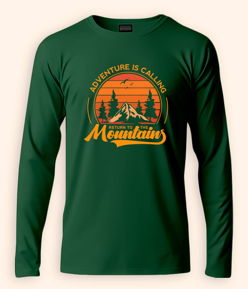 Mountain Green T-Shirt Full Sleeve (Unisex)
