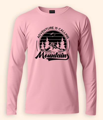 Mountain Light Pink T-Shirt Full Sleeve (Unisex)