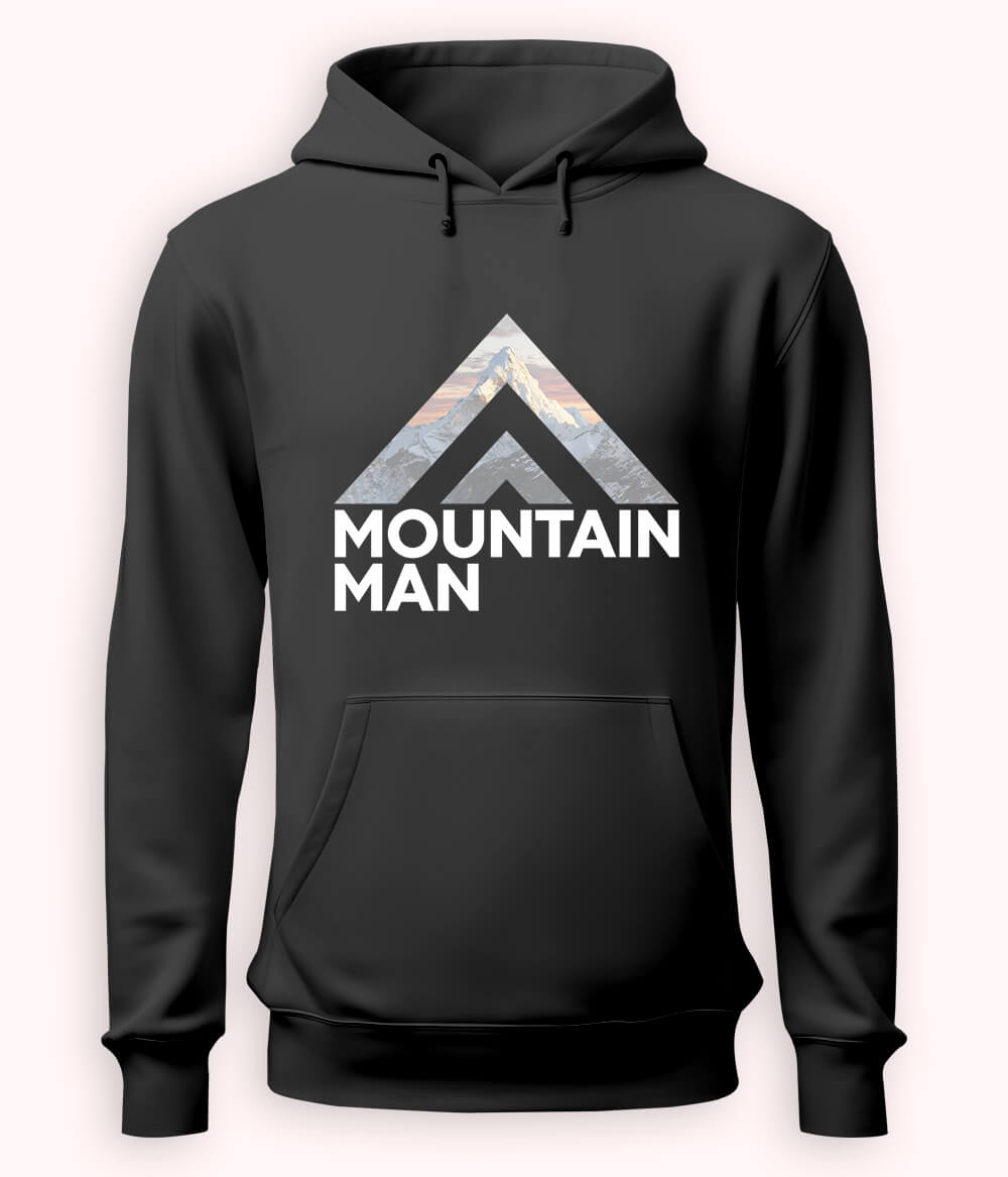 Charcoal Grey Mountain Man Hoodie