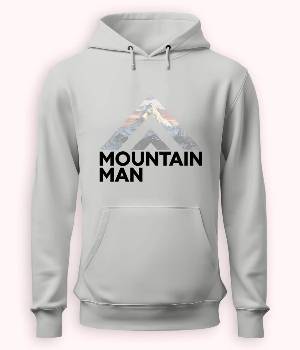 Heather Grey Mountain Man Hoodie