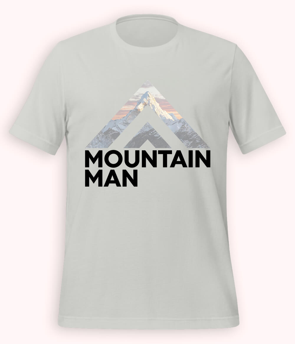 Heather Grey Mountain Man T-Shirt