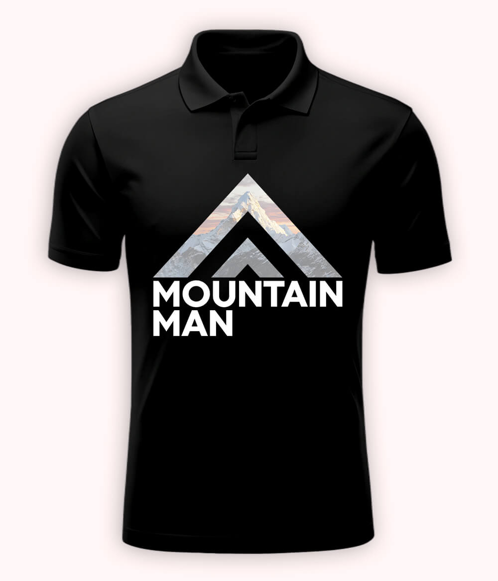 Black Mountain Man Polo T-Shirt