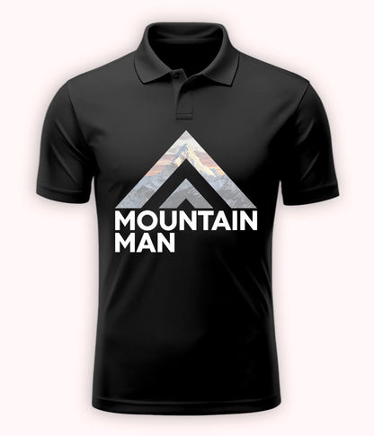 Charcoal Grey Mountain Man Polo T-Shirt