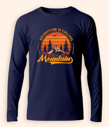 Mountain Navy T-Shirt Full Sleeve (Unisex)