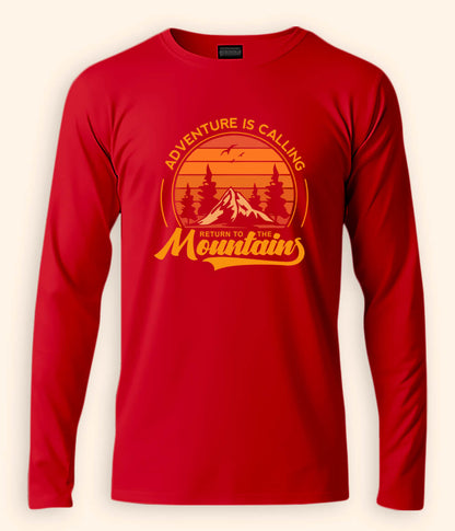 Mountain Red T-Shirt Full Sleeve (Unisex)