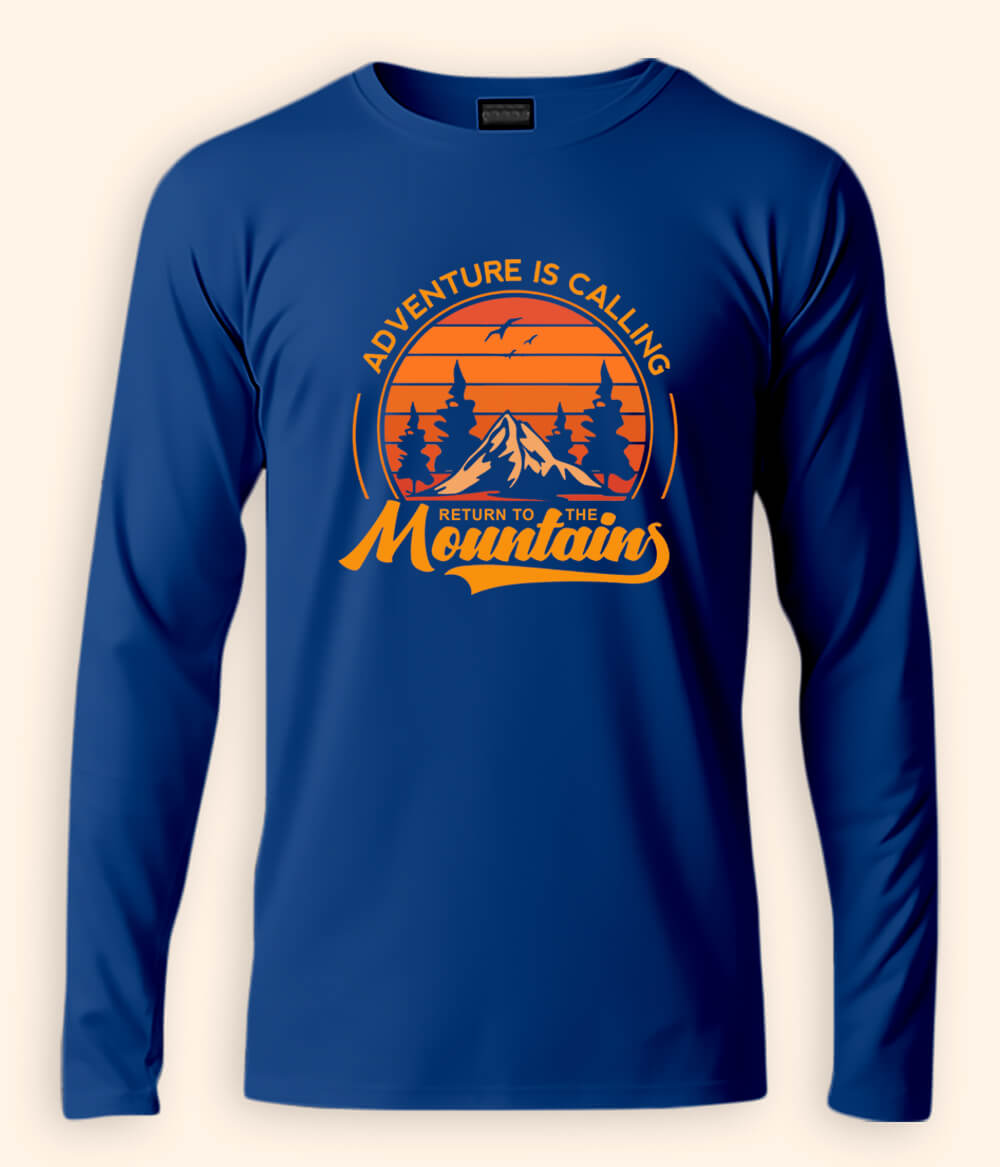 Mountain Royal Blue T-Shirt Full Sleeve (Unisex)