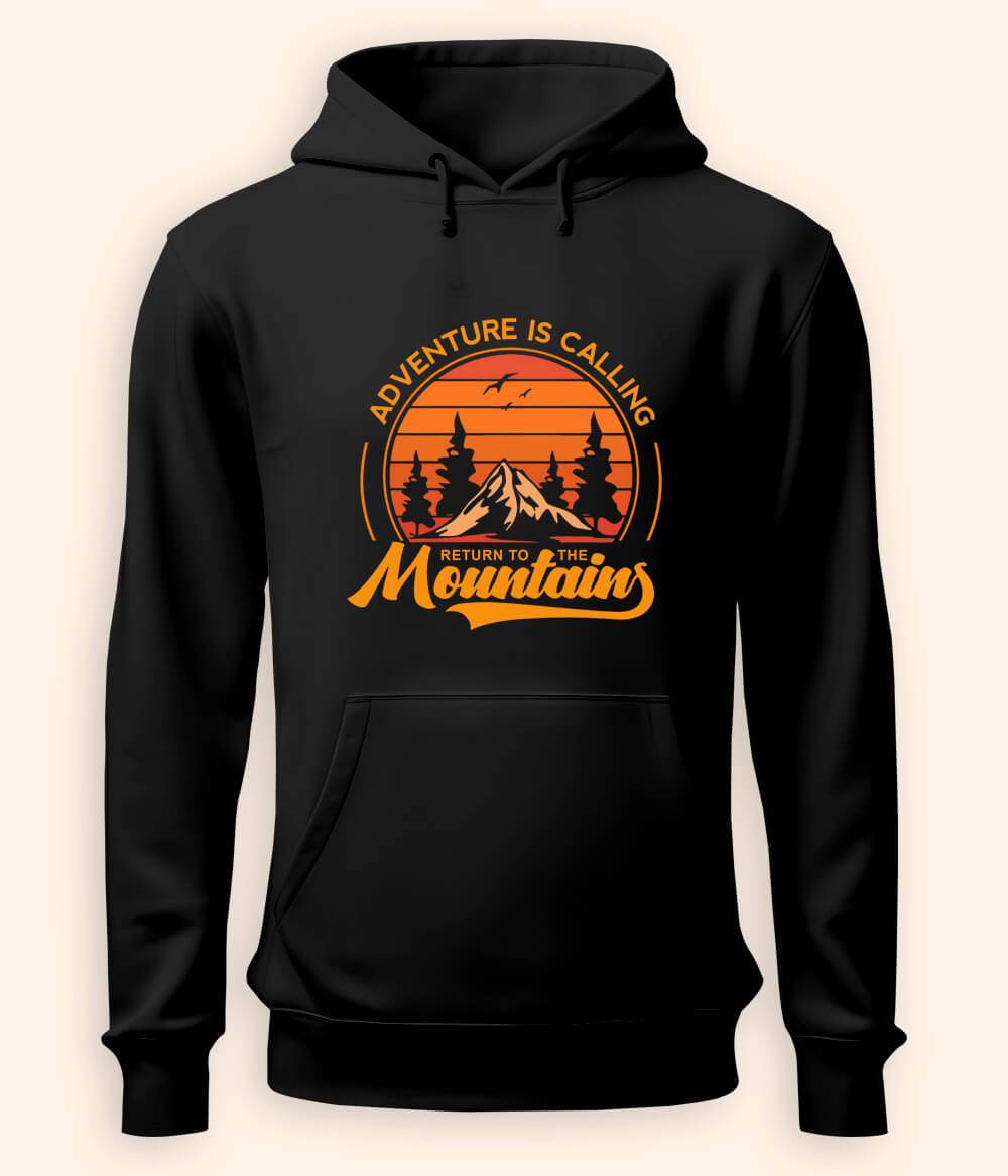Mountains Are Calling Black Hoodie (Unisex)