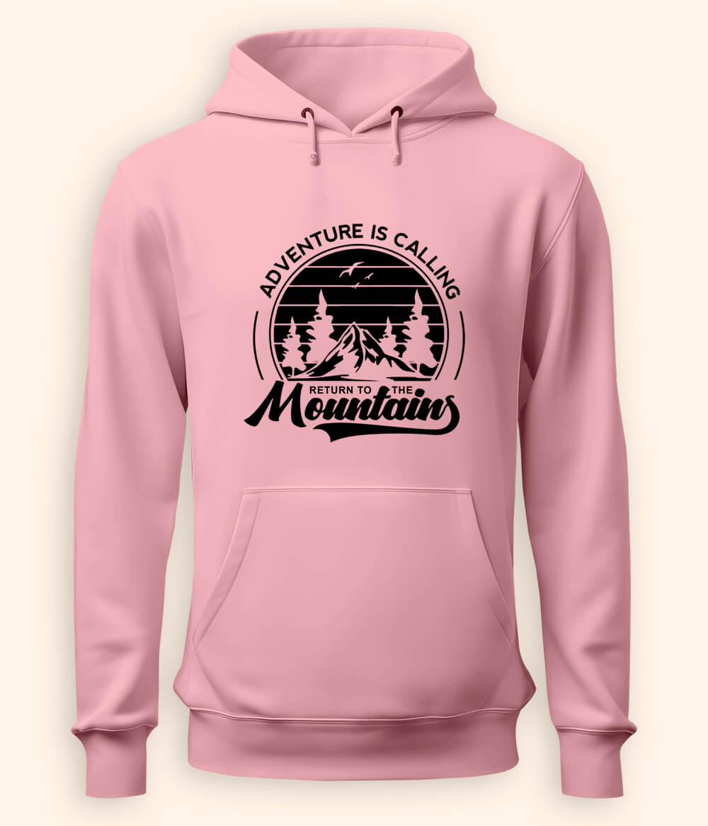 Mountains Are Calling Light Pink Hoodie (Unisex)