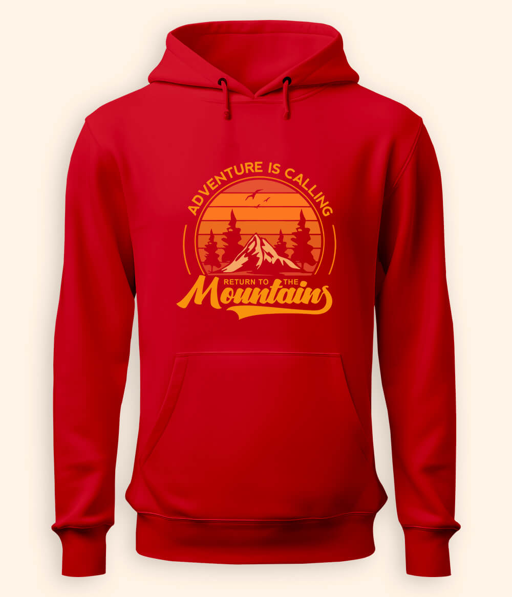 Mountains Are Calling Red Hoodie (Unisex)