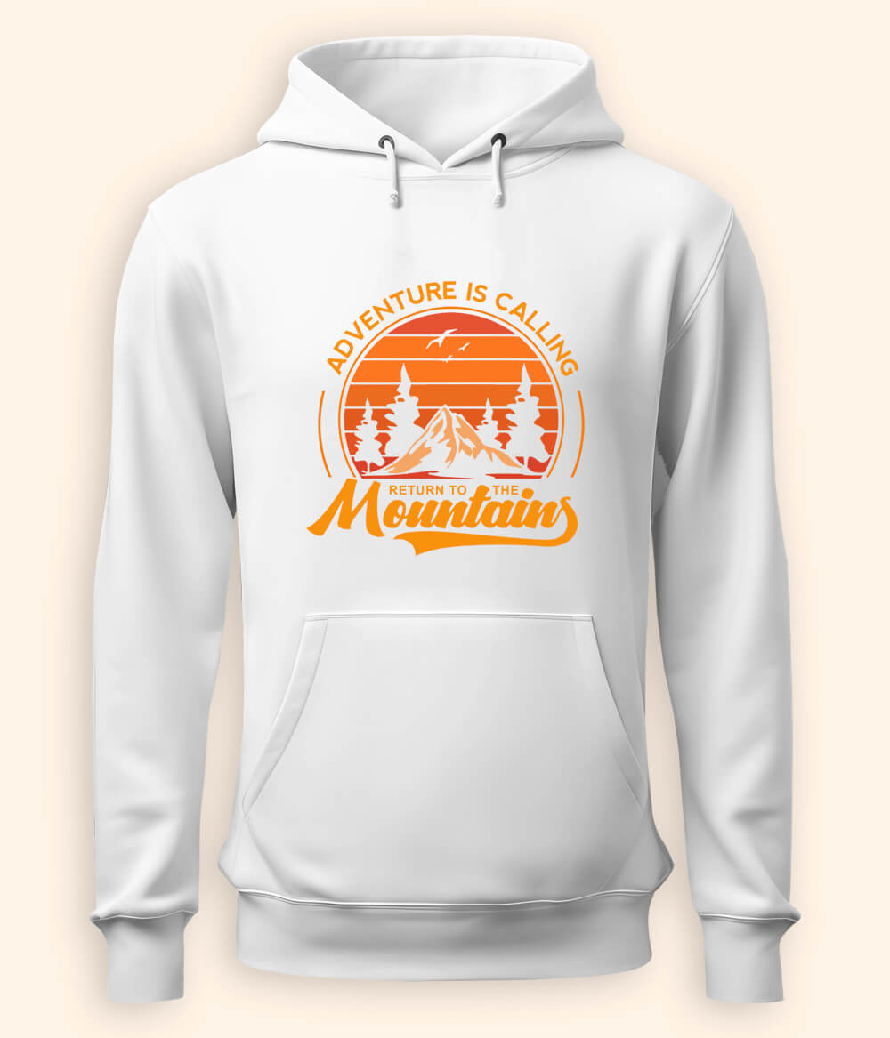 Mountains Are Calling White Hoodie (Unisex)