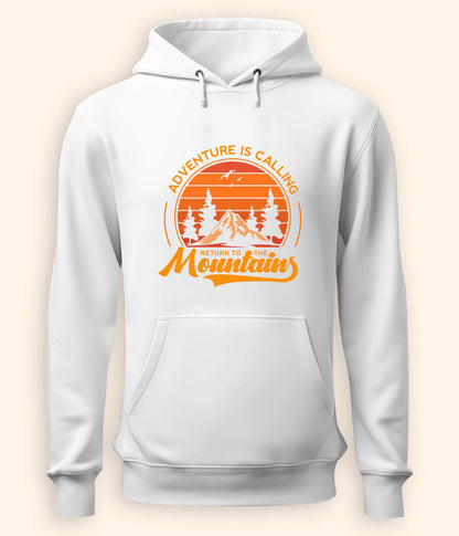 Mountains Are Calling White Hoodie (Unisex)