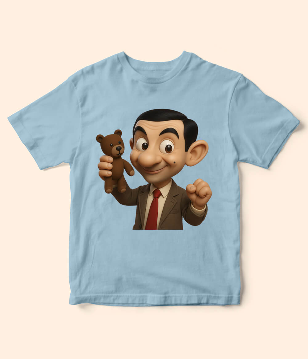 Mr-Bean Sky Blue T-Shirt for Kids