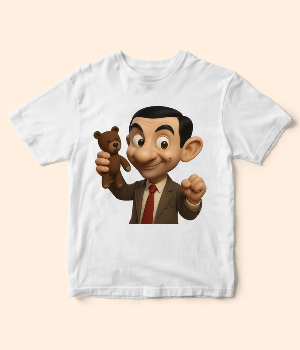 Mr-Bean White T-Shirt for Kids