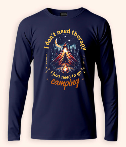 Camping Therapy Long Sleeve T-Shirt (Unisex)