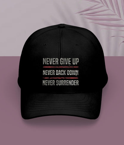 Black Never Give Up Cap