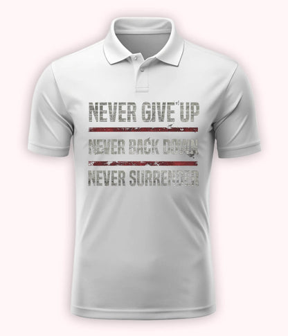 White Never Give Up Polo T-Shirt