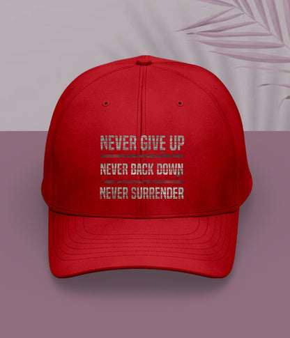 Red Never Give Up Cap