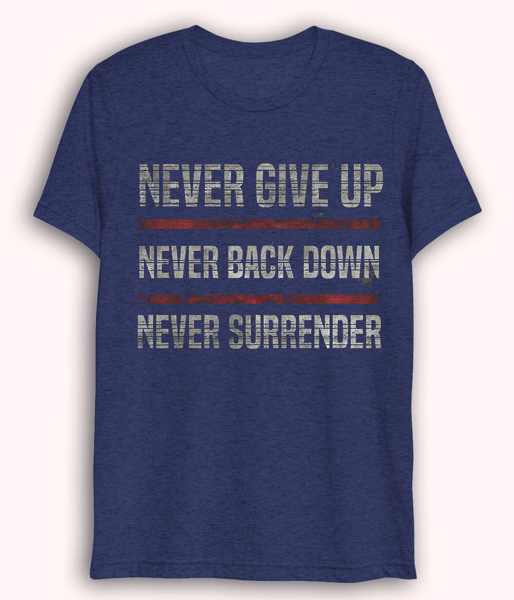 Navy Never Surrender Dri fit T-Shirt (Unisex)