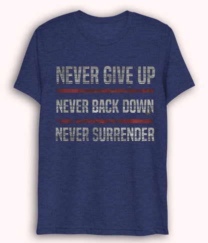 Navy Never Surrender Dri fit T-Shirt (Unisex)
