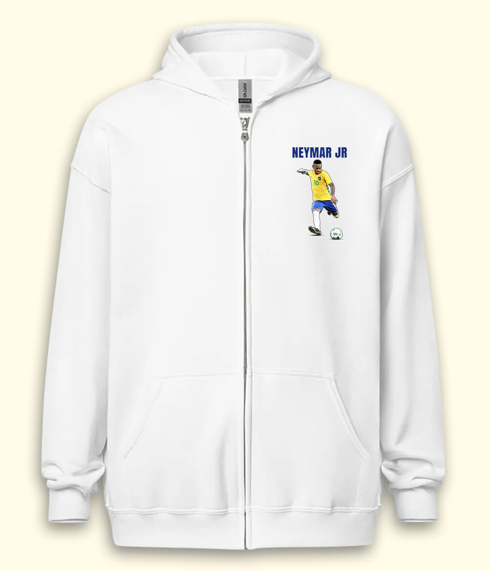 Neymar Jr Brazil Graphic Zipper Hoodie
