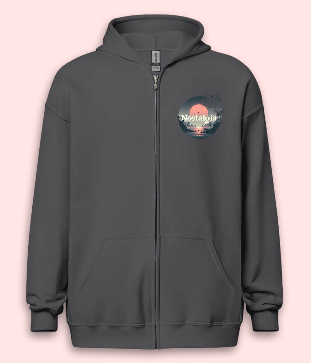 Nostalgic Sunset Zipper Hoodie (Unisex)