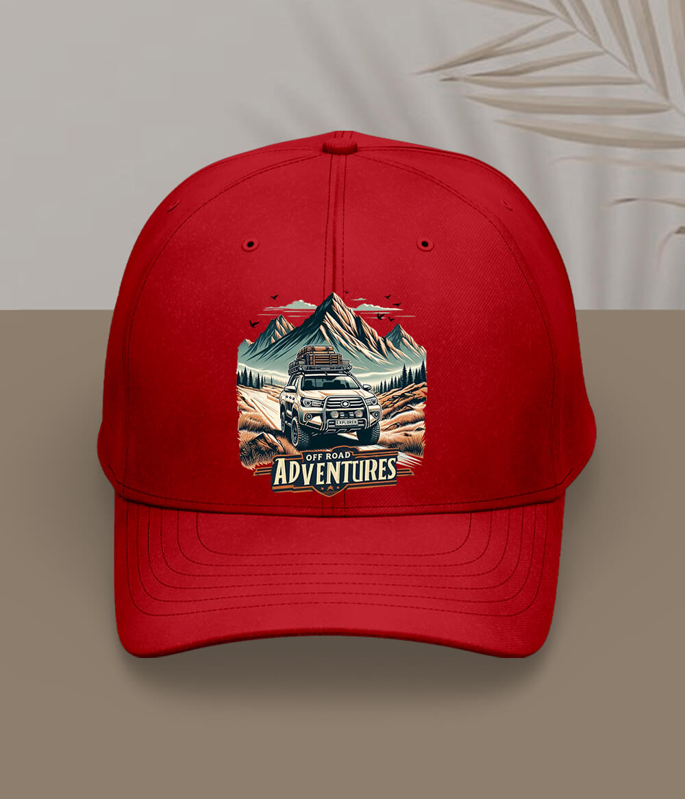 Red Off Road Adventure Cap
