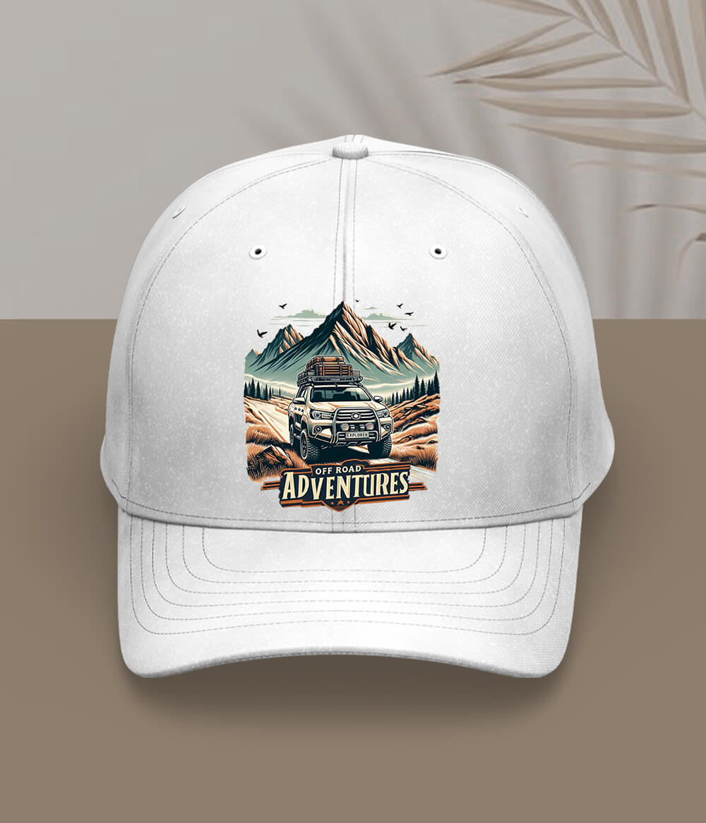 White Off Road Adventure Cap