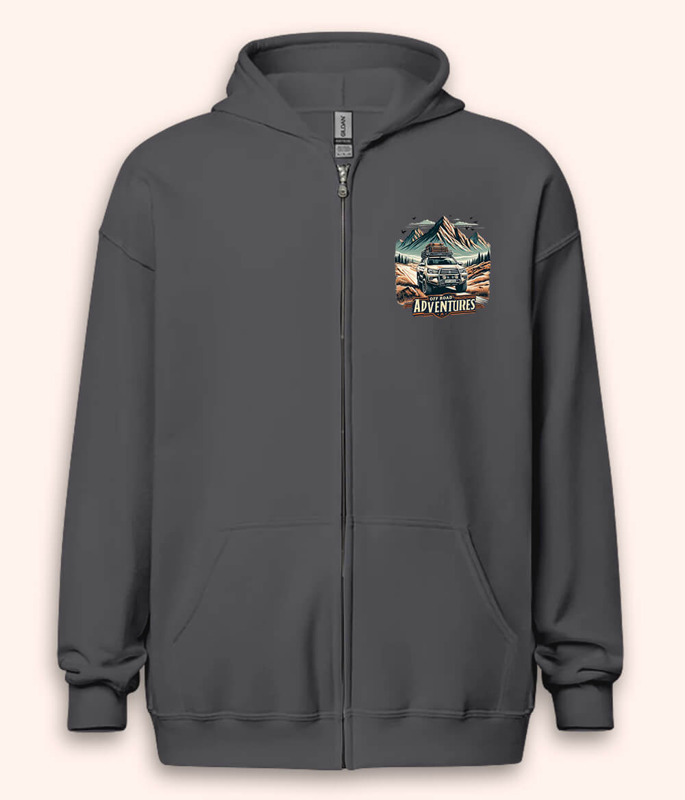 Off Road Adventure Zipper Hoodie