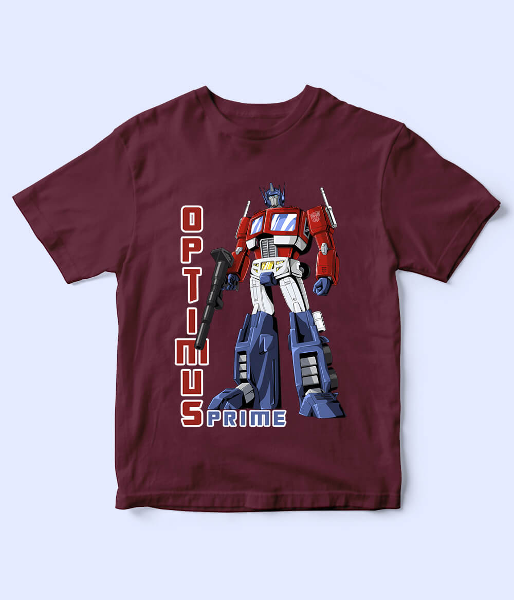 Optimus Prime Maroon Shirt for Boys