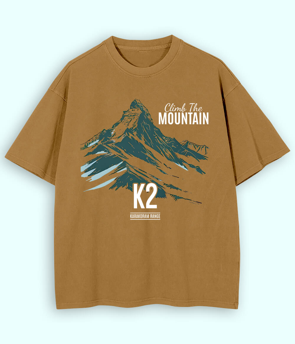 Oversized Hiking Beige T-Shirts (Unisex)