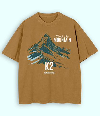 Oversized Hiking Beige T-Shirts (Unisex)