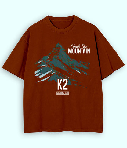 Oversized Hiking Brown T-Shirts (Unisex)