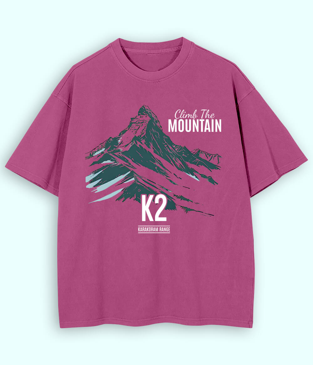 Oversized Hiking Light Purple  T-Shirts (Unisex)