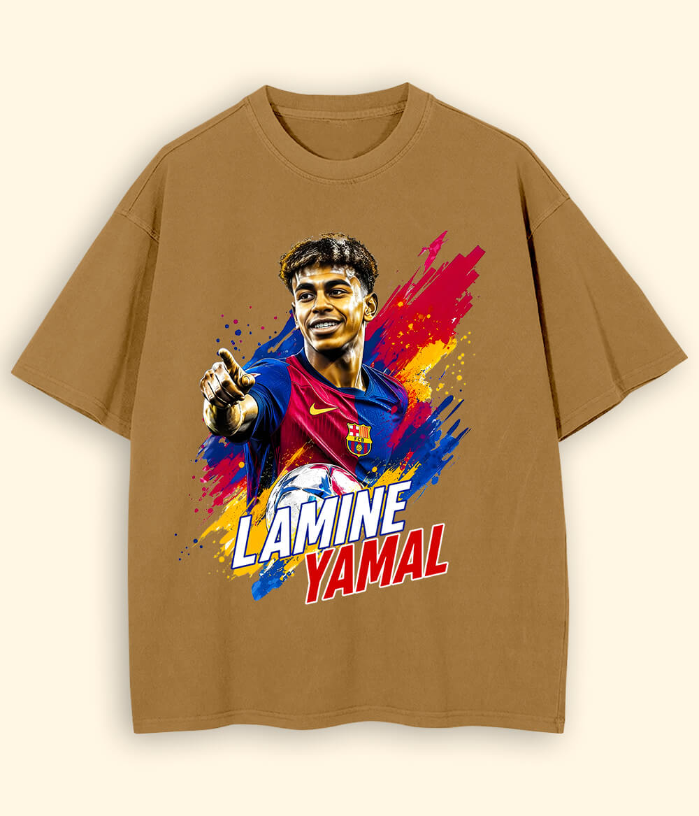 Oversized Lamine Yamal Barcelona Football T-Shirt